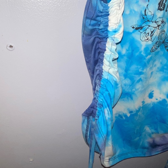 Short sleeve tie-dye shirt mainly blue and white - Picture 6 of 8